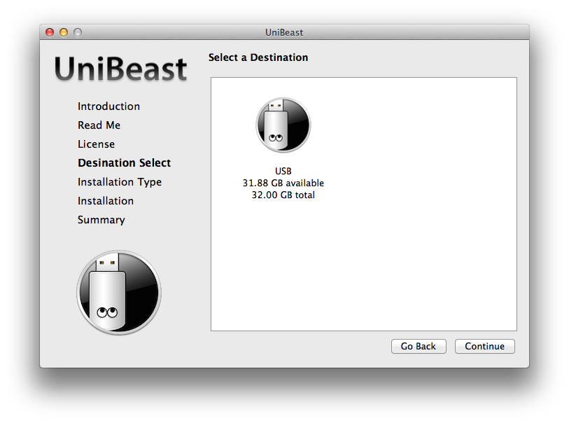 Шаг № 2: Создайте загрузочный USB с UniBeast.